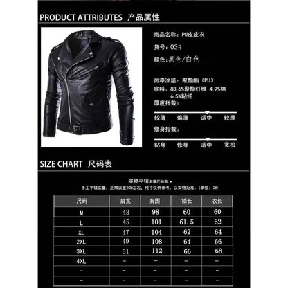 Mens Leather Jacket Slim Fit