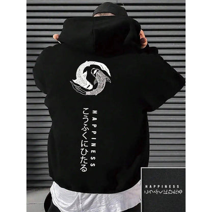 Men Hoody O-Neck Loose Fleece Basic Daily Hoodie Sweatshirt