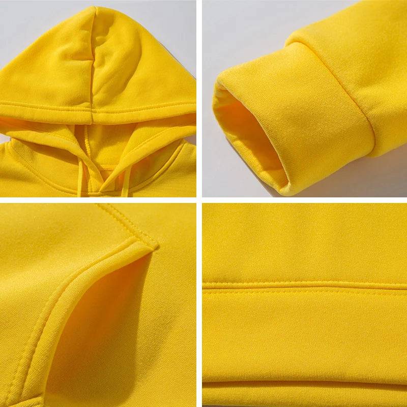 Casual Solid Color Pocket Pullovers Hoodies Sweatshirts