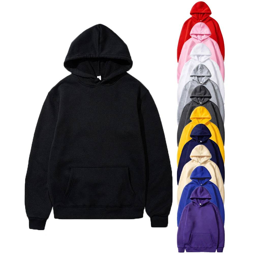 Casual Solid Color Pocket Pullovers Hoodies Sweatshirts