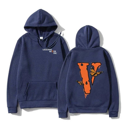 Men's Loose Big V Printed Hoodie - Xmaker