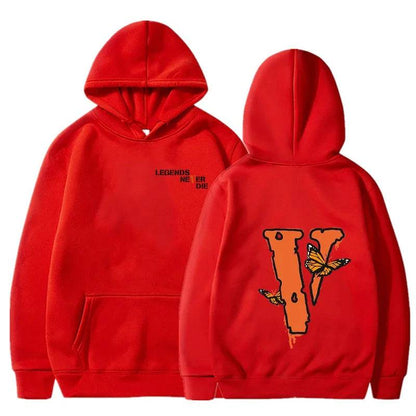 Men's Loose Big V Printed Hoodie - Xmaker