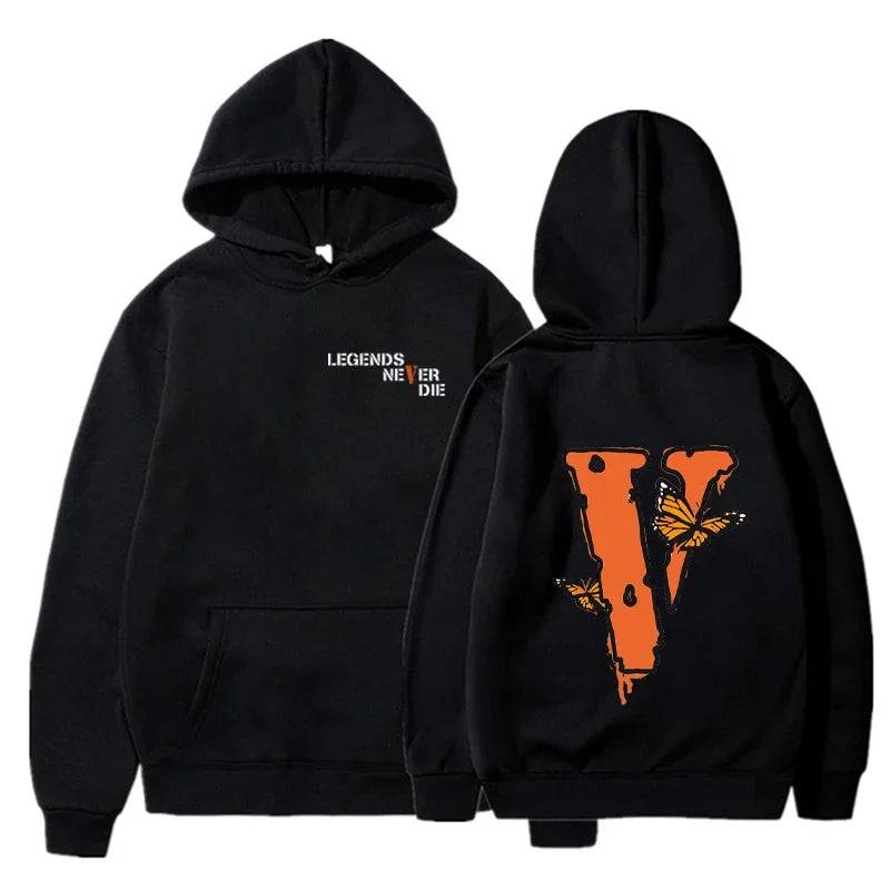 Men's Loose Big V Printed Hoodie - Xmaker