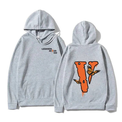 Men's Loose Big V Printed Hoodie