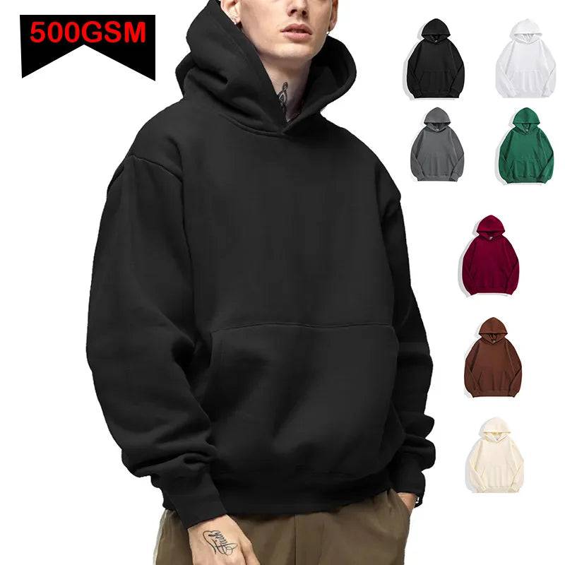 Men's Cotton Hoodies Sweatshirt 500GSM