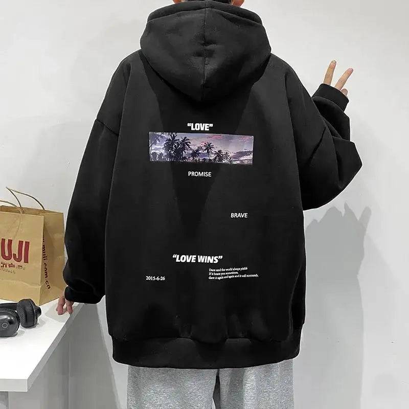 Men's Loose Fit Hooded Oversized Jacket