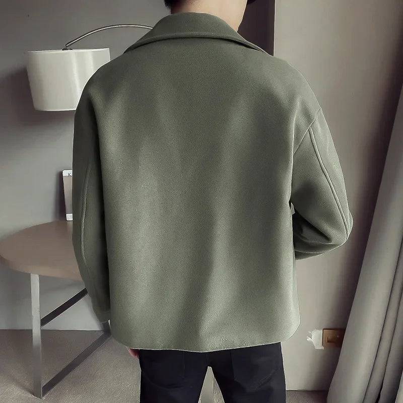 Men's Cropped Woolen Relax Fit Jacket