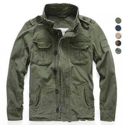 Men M65 Denim Retro Cargo Multi Pockets Camo Uniform Jacket