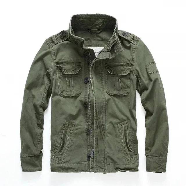 Men M65 Denim Retro Cargo Multi Pockets Camo Uniform Jacket