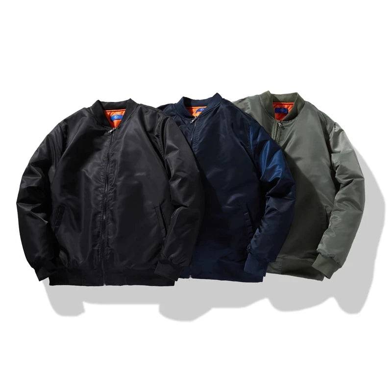 Solid Pilot Jacket Military Flight Bomber Jacket