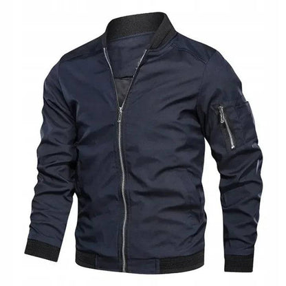 Men's Cargo Zippered Casual Multi Pocket Jacket, Slim Fit Pilot Baseball Suit Jacket