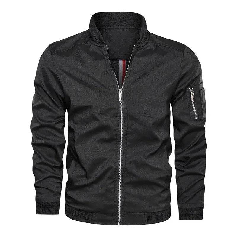 Men's Cargo Zippered Casual Multi Pocket Jacket, Slim Fit Pilot Baseball Suit Jacket