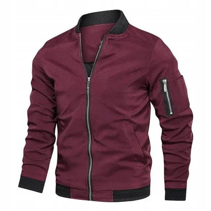 Men's Cargo Zippered Casual Multi Pocket Jacket, Slim Fit Pilot Baseball Suit Jacket