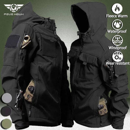 Men's Multi-Pocket Hooded Cargo Jacket