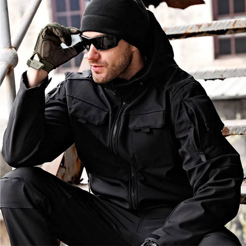 Men's Multi-Pocket Hooded Cargo Jacket