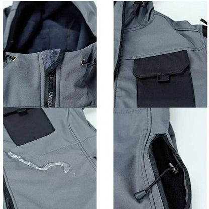 Men's Multi-Pocket Hooded Cargo Jacket