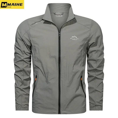 Men Windbreaker Zip Pockets UV Sun Protection Jackets Breathable Ultra-light Outdoor