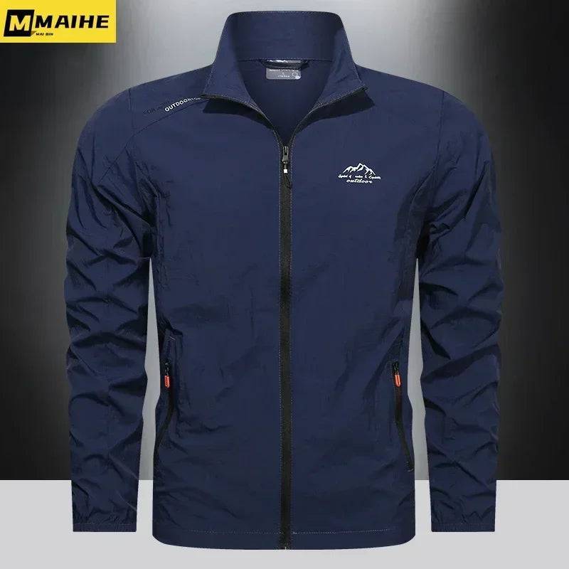 Men Windbreaker Zip Pockets UV Sun Protection Jackets Breathable Ultra-light Outdoor