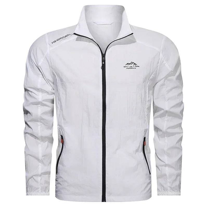 Men Windbreaker Zip Pockets UV Sun Protection Jackets Breathable Ultra-light Outdoor