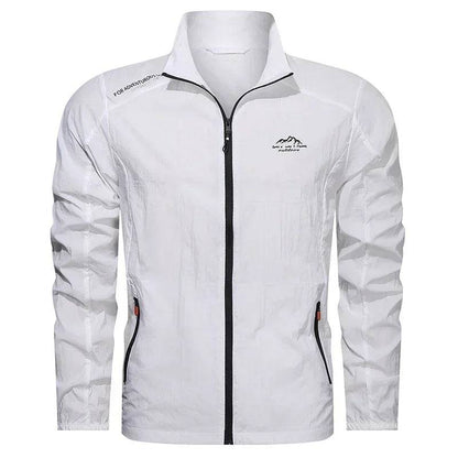 Men Windbreaker Zip Pockets UV Sun Protection Jackets Breathable Ultra-light Outdoor