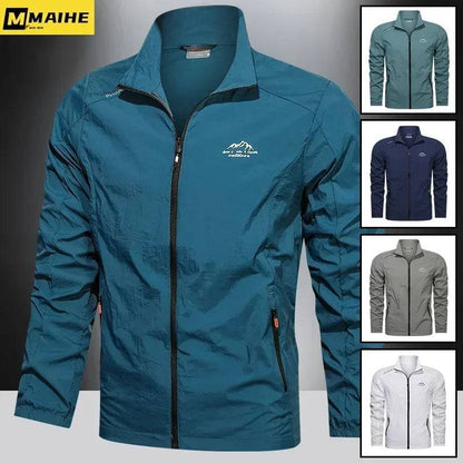 Men Windbreaker Zip Pockets UV Sun Protection Jackets Breathable Ultra-light Outdoor