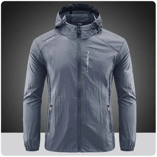 Summer Men's Leisure Outdoor Quick Drying Uv Light Jacket Outdoor Light Sports Riding Fishing Hooded Skin With