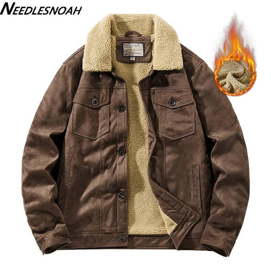 Men Classic Pilot Jackets Fleece Single Breasted