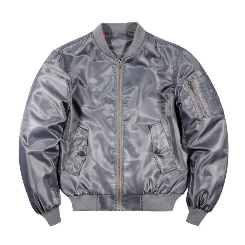 Mens Zipper Bomber Baseball Pilot Jacket