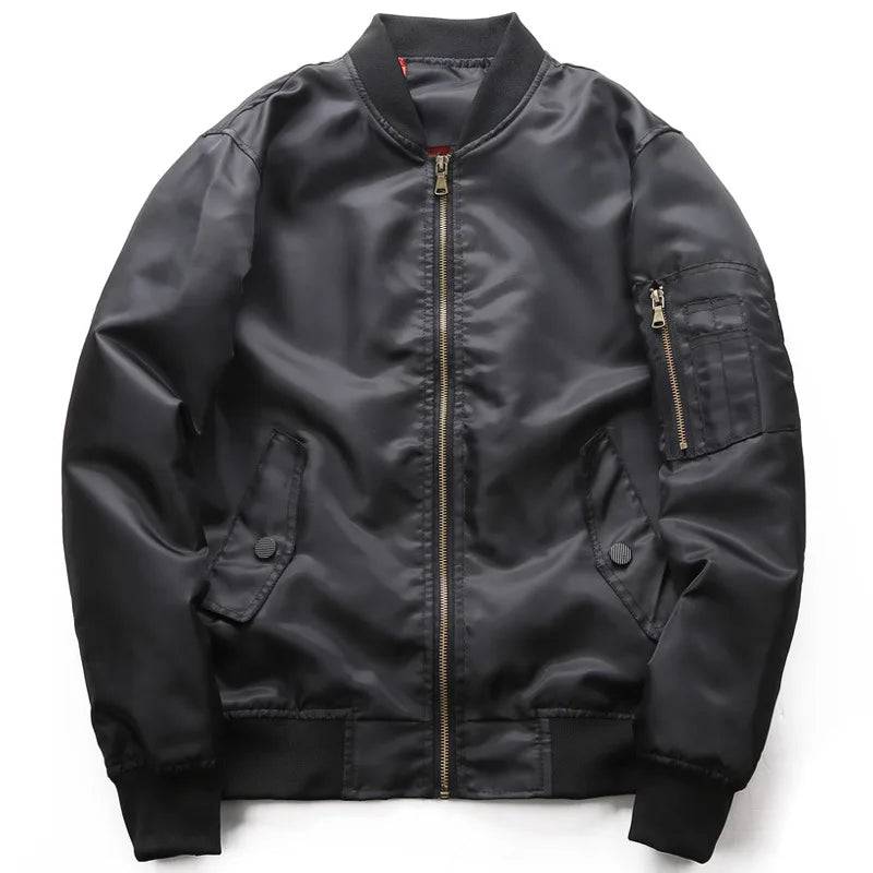 Mens Zipper Bomber Baseball Pilot Jacket