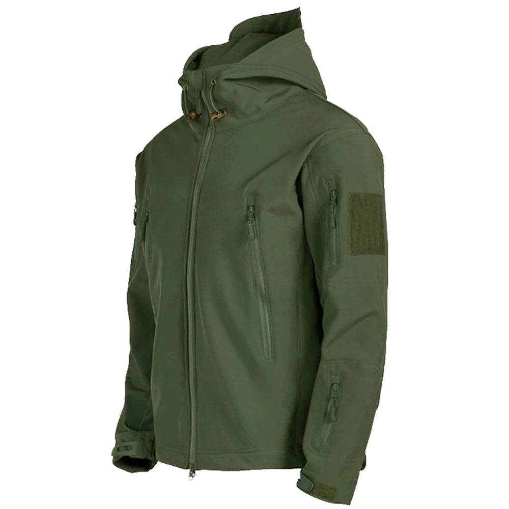 Men Windproof Waterproof Combat Hooded Bomber Jacket