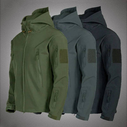 Men Windproof Waterproof Combat Hooded Bomber Jacket