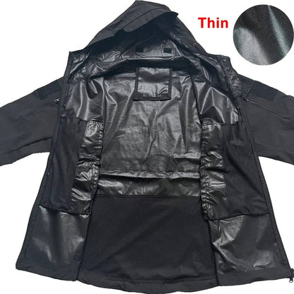 Men Windproof Waterproof Combat Hooded Bomber Jacket