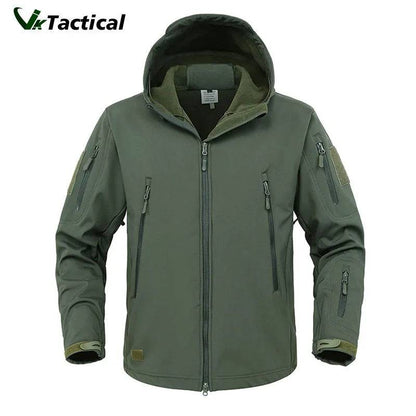 Men Military Soft Shell  Windproof Waterproof Combat  Hooded Bomber Jacket