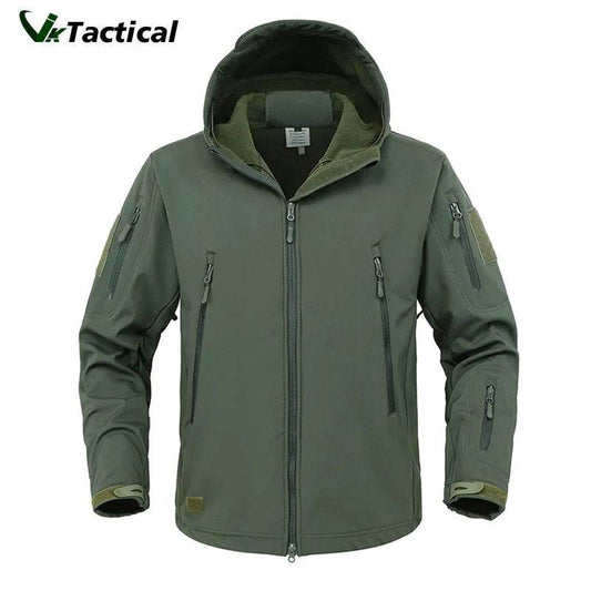 Men Military Soft Shell  Windproof Waterproof Combat  Hooded Bomber Jacket