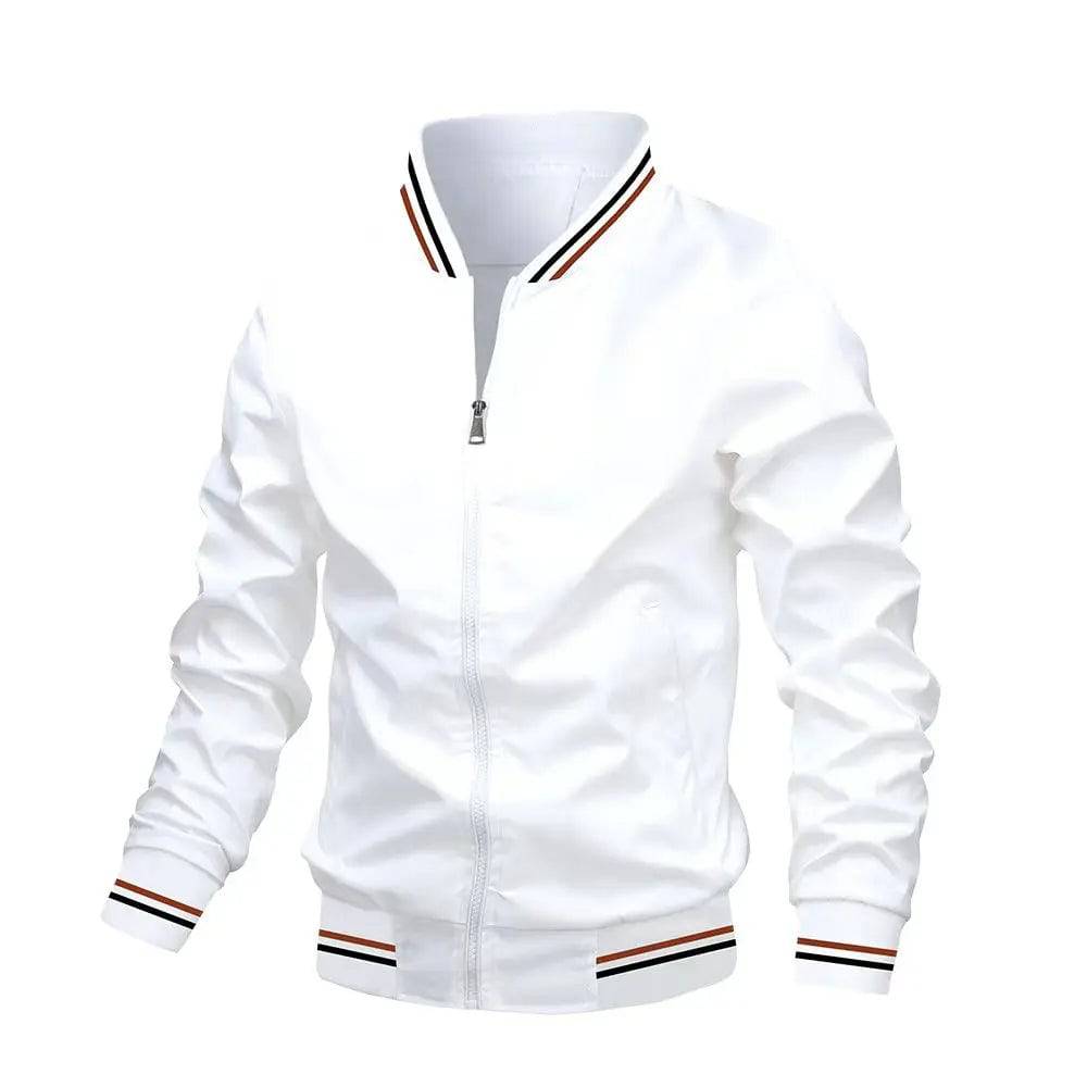 Men Solid Outwears Windbreaker Aviator Motorcycle Racing Jacket