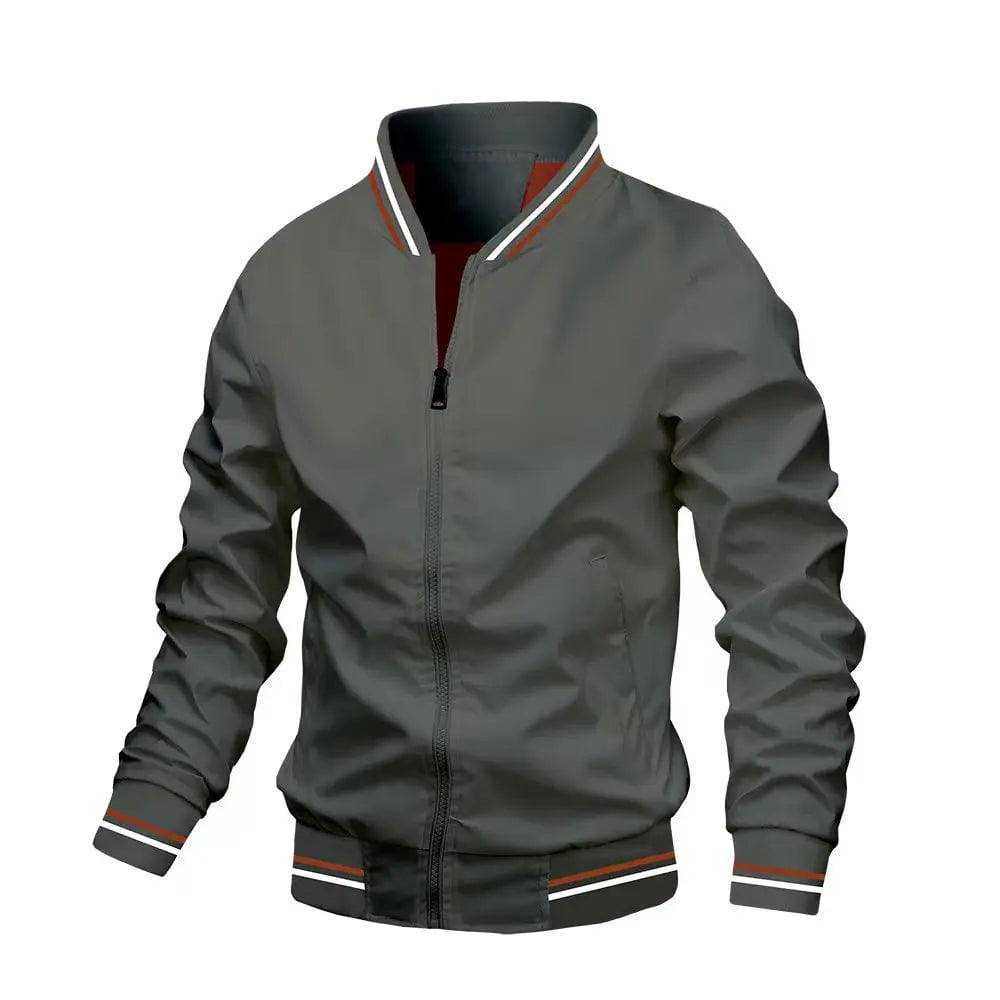 Men Solid Outwears Windbreaker Aviator Motorcycle Racing Jacket