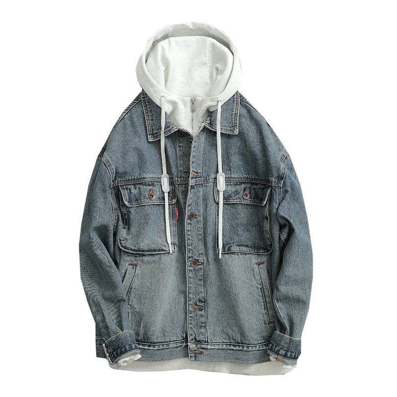 Workwear style heavy washed old lapel denim jacket - Xmaker