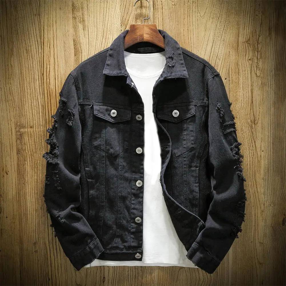 Men's Jeans Jacket Solid Cotton Denim