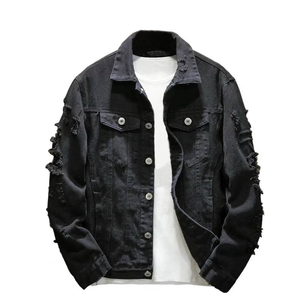 Men's Jeans Jacket Solid Cotton Denim