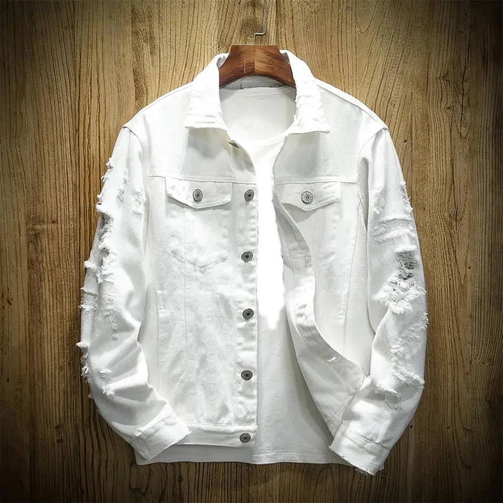 Men's Jeans Jacket Solid Cotton Denim