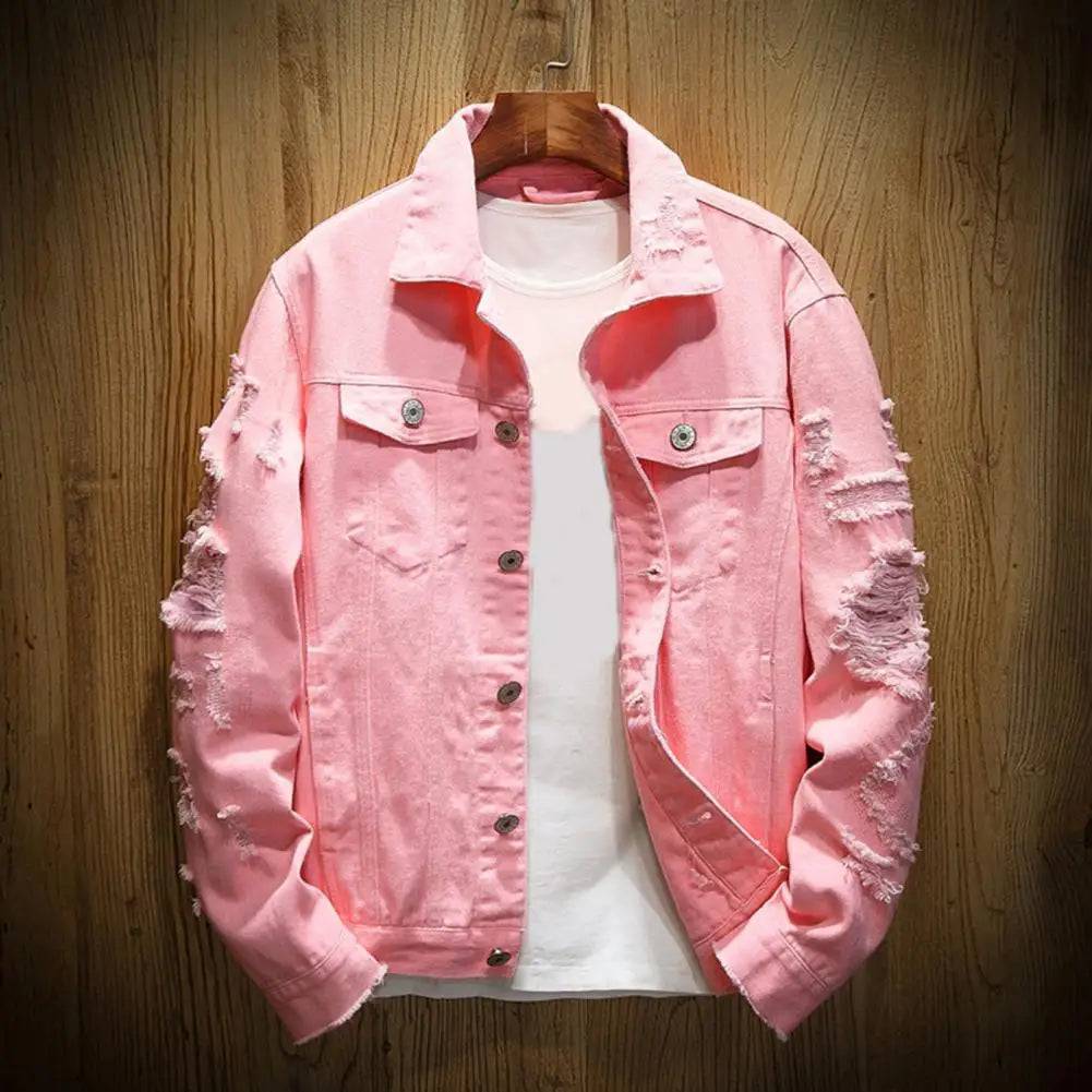 Men's Jeans Jacket Solid Cotton Denim