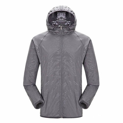 Hooded Sunbreaker Coat Women Men Windbreaker Jacket Waterproof UV Quick Dry Skin Ultra-Light Rainproof Breathable With Pocket - Xmaker