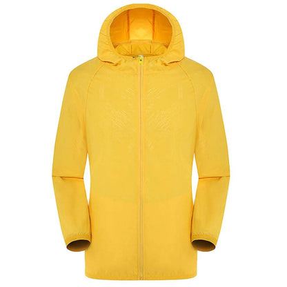 Hooded Sunbreaker Coat Women Men Windbreaker Jacket Waterproof UV Quick Dry Skin Ultra-Light Rainproof Breathable With Pocket - Xmaker