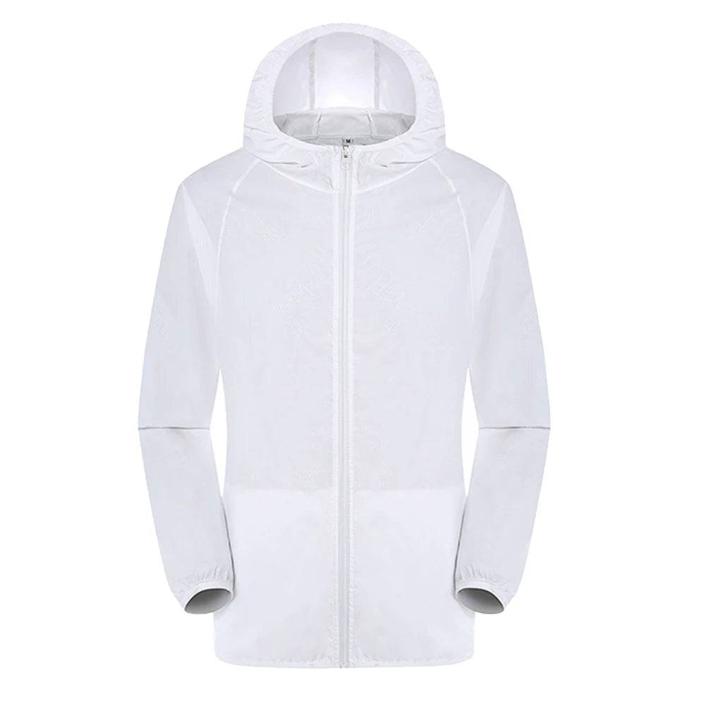 Hooded Sunbreaker Coat Women Men Windbreaker Jacket Waterproof UV Quick Dry Skin Ultra-Light Rainproof Breathable With Pocket - Xmaker