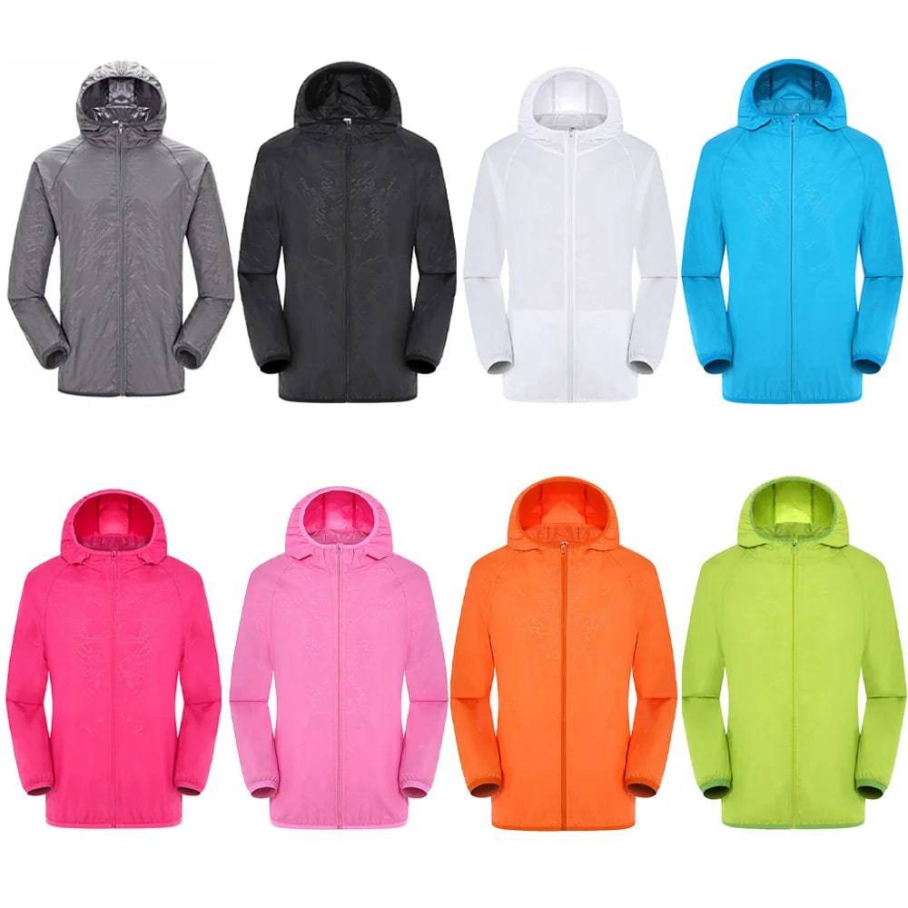 Windbreaker Waterproof UV Quick Dry Skin Ultra-Light Rainproof Breathable With Pocket Jackets