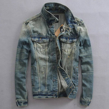 England Classic Style Denim Jacket Men