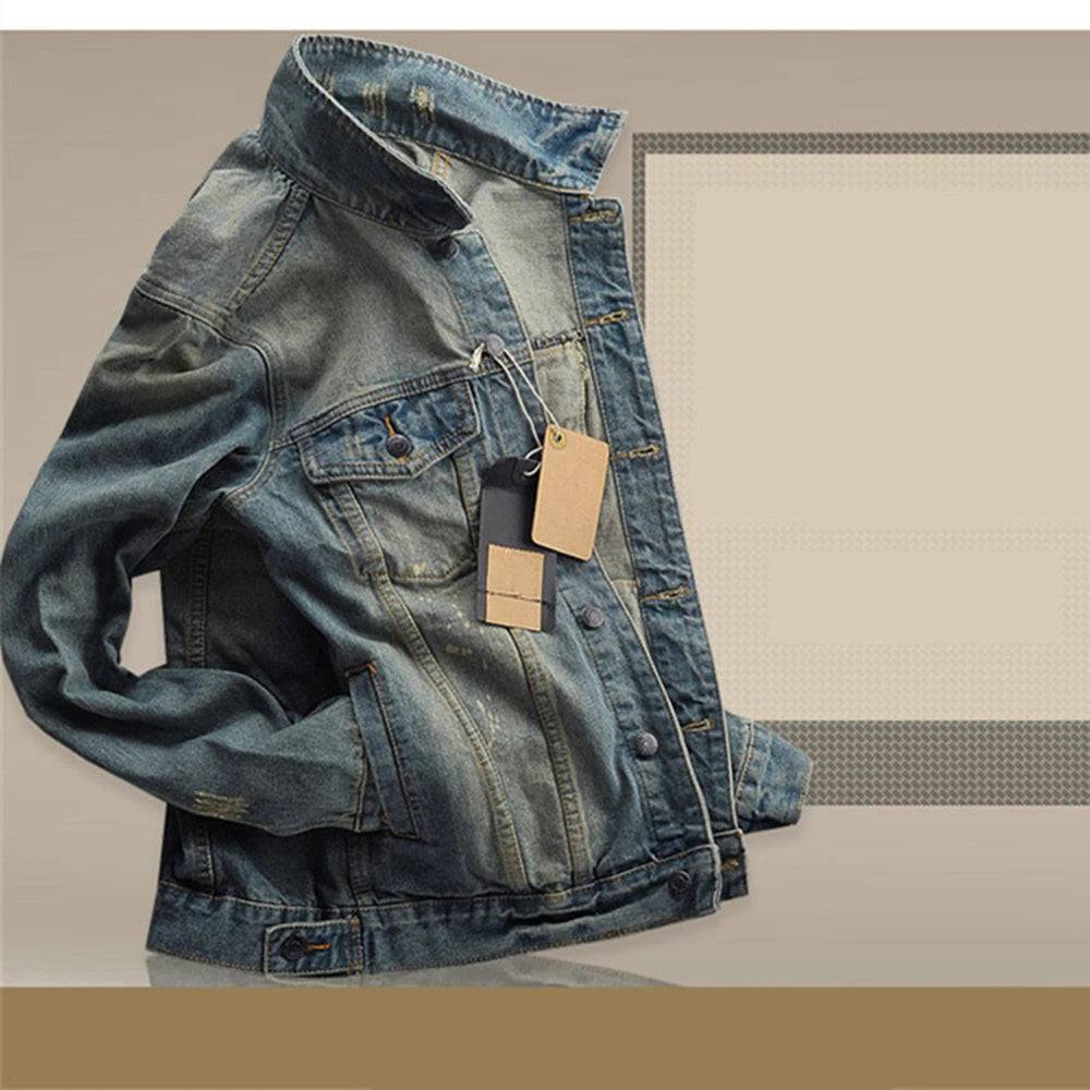 England Classic Style Denim Jacket Men