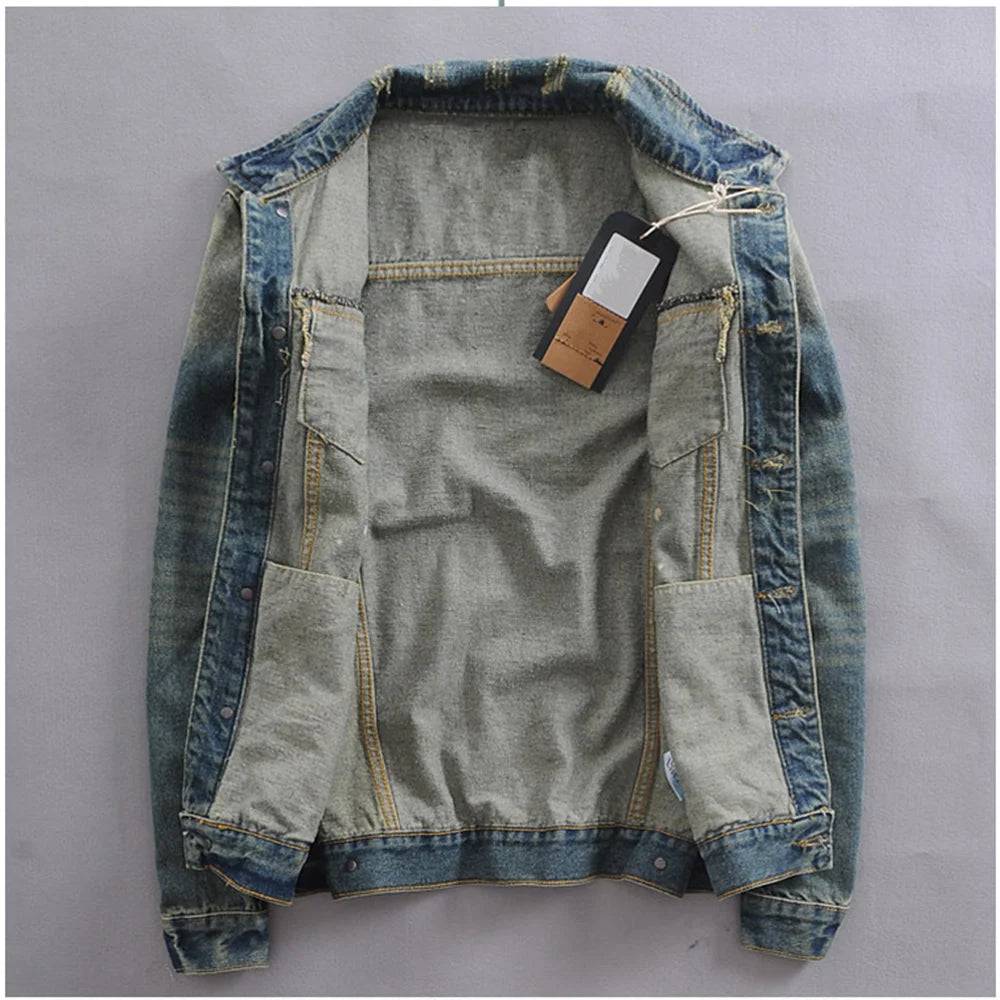 England Classic Style Denim Jacket Men