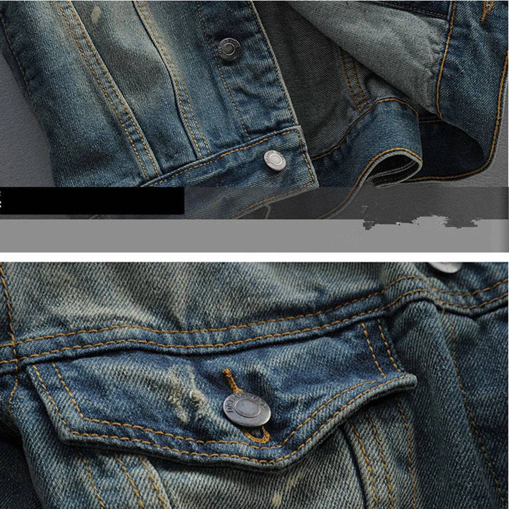 England Classic Style Denim Jacket Men