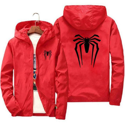 Sunscreen Waterproof Beach Casual Jackets Spider Men's Summer Hooded Jacket Windbreaker Packable Skin Coat - Xmaker